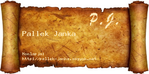 Pallek Janka névjegykártya